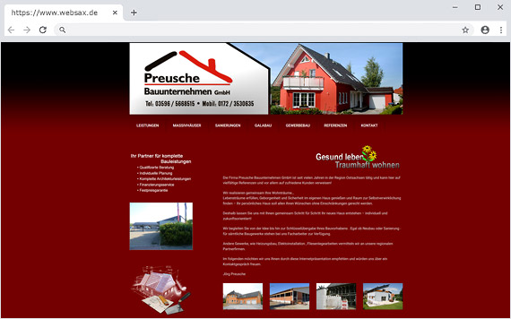 Relaunch Webseite Preusche Bauunternehmen GmbH