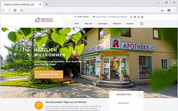 Relaunch Webseite der Spitzweg Apotheke Neustadt