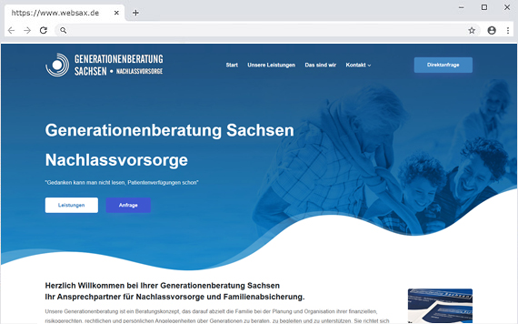 Webseite für die Generationenberatung Sachsen