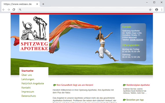 Neuerstellung Webseite der Spitzweg Apotheke Neustadt
